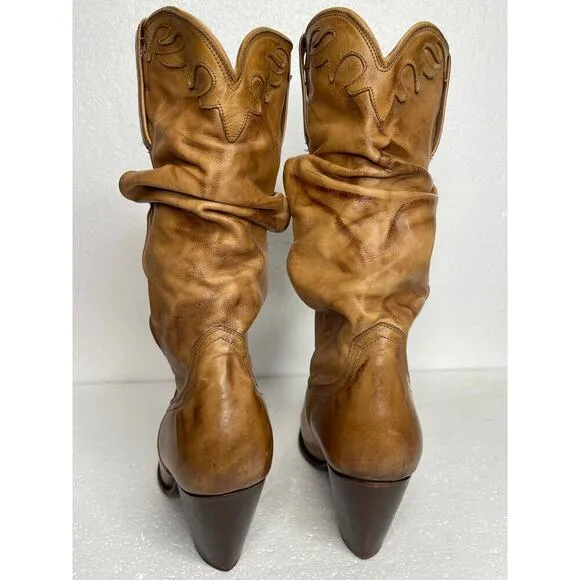 Charlie 1 Horse by Lucchese women’s Tan Leather Slouch Boots size 11B