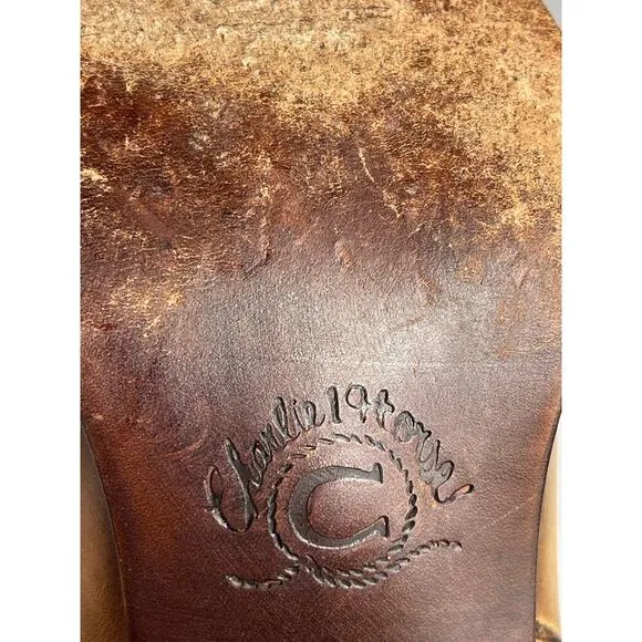 Charlie 1 Horse by Lucchese women’s Tan Leather Slouch Boots size 11B