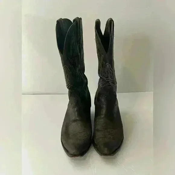 Charlie 1 Horse Mad Dog Calf Cowboy Boots Chocolate Brown Size 7.5