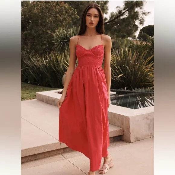Charlie Holiday Marcey Linen Cotton Maxi Dress