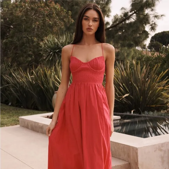 Charlie Holiday Marcey Linen Cotton Maxi Dress