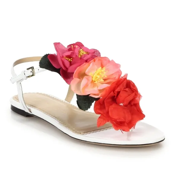 Charlotte Olympia Rosario Crepe Flower Sandals