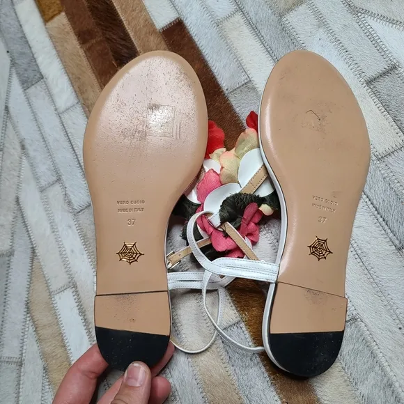 Charlotte Olympia Rosario Crepe Flower Sandals