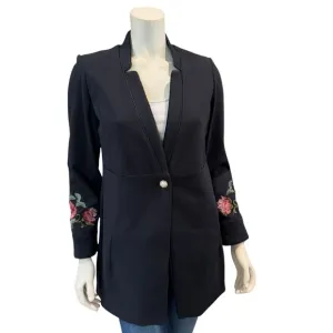 Chico’s Floral Embroidered Tuxedo Blazer