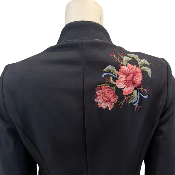 Chico’s Floral Embroidered Tuxedo Blazer