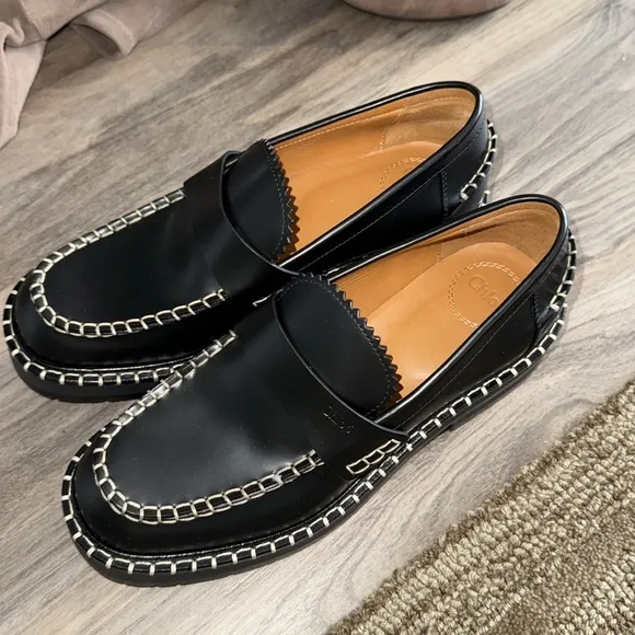 Chloé Noua Leather Loafers, 38