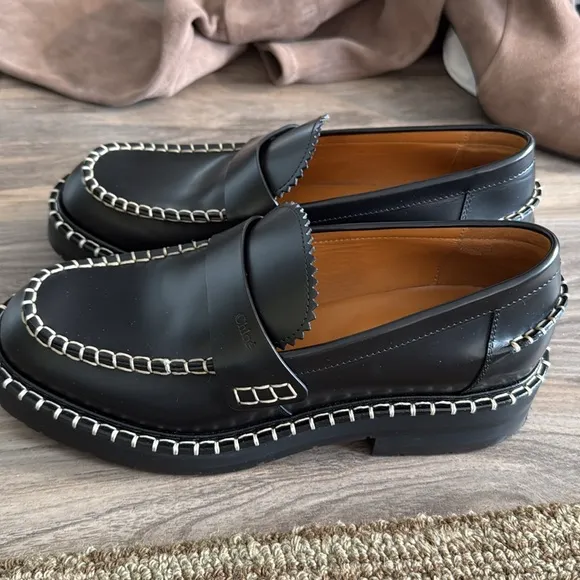Chloé Noua Leather Loafers, 38