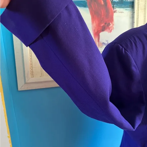 Christian Dior purple 100% wool double breasted suit with skirt. Vintage