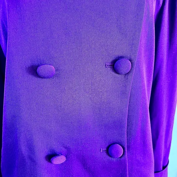 Christian Dior purple 100% wool double breasted suit with skirt. Vintage