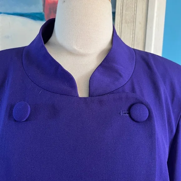 Christian Dior purple 100% wool double breasted suit with skirt. Vintage