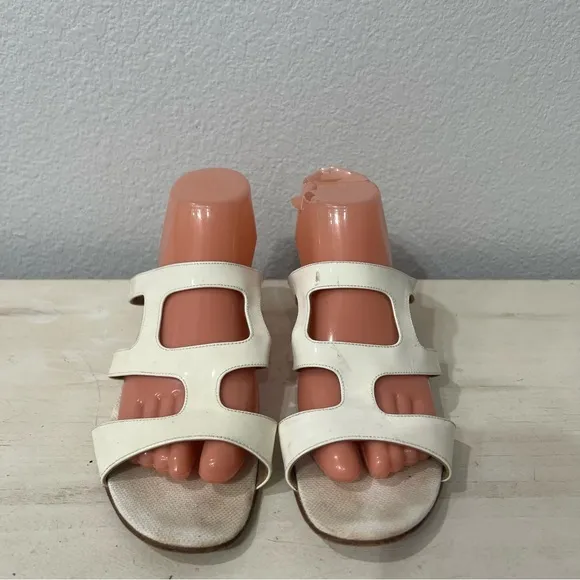 Christian Louboutin White Patent Leather Espadrilles Size 39