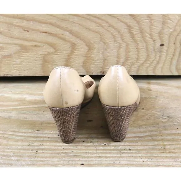 Christian Louboutin Womens Shoes 37 Brown Leather Espadrilles Wedge Vintage