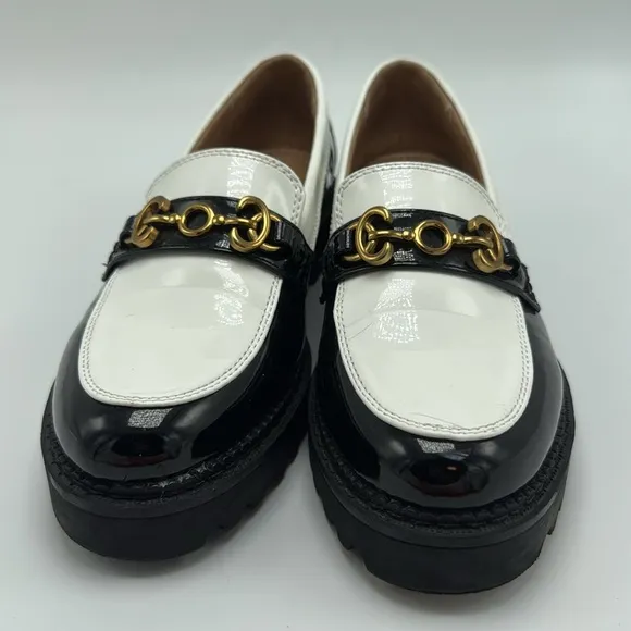 Circus by Sam EdelmanWomen's Deana Lug Sole Bit Loafers size 7.5 black white