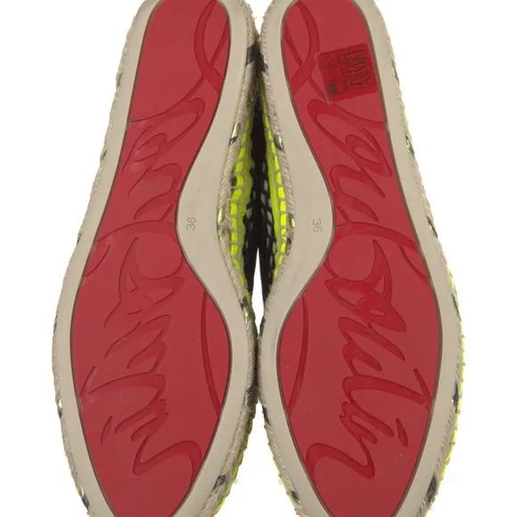 CL Christian Louboutin Black and Yellow Espadrille Shoes size 36 6