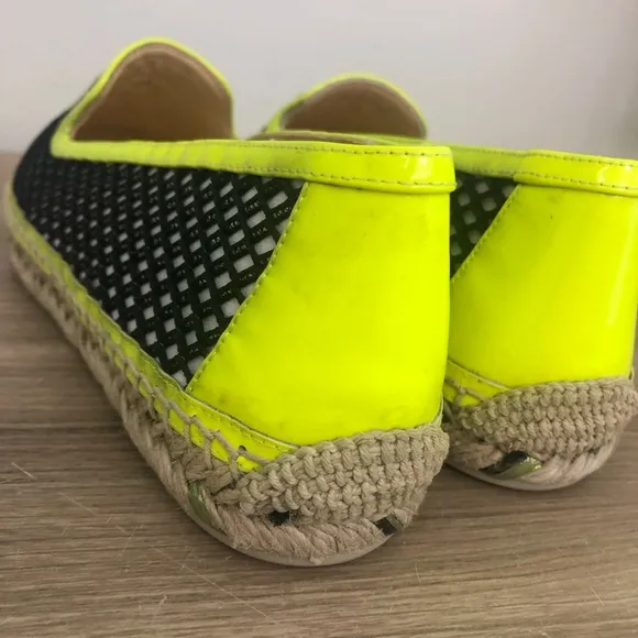 CL Christian Louboutin Black and Yellow Espadrille Shoes size 36 6