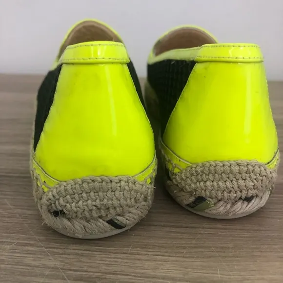 CL Christian Louboutin Black and Yellow Espadrille Shoes size 36 6