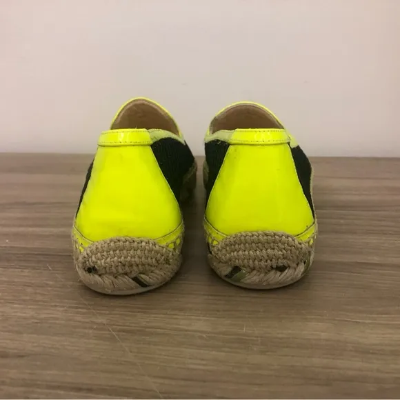 CL Christian Louboutin Black and Yellow Espadrille Shoes size 36 6