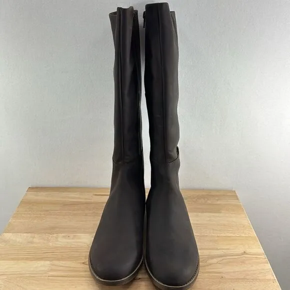 Clarks Camzin Branch Tall Regular Calf Boots- Dark Brown Leather- Sz 10 Wide