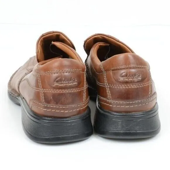 Clarks Men's Escalade Step Loafers Casual Slip On Brown Leather Men's 9.5M
