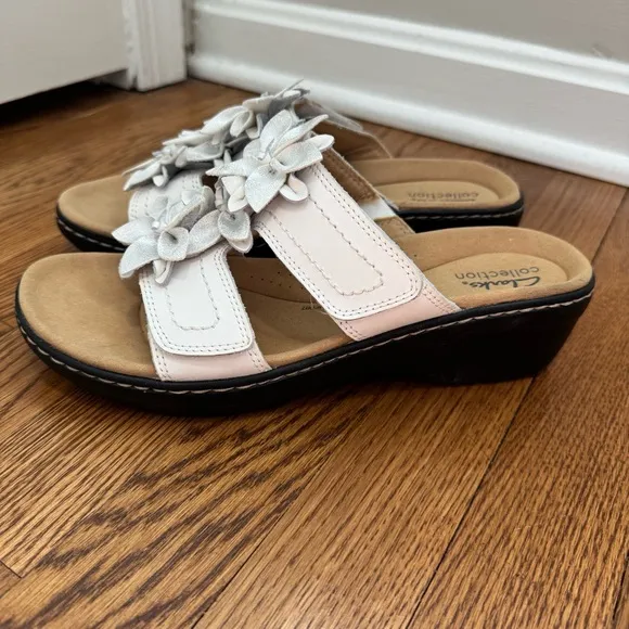 Clark’s Merliah Raelyn women’s 9.5 sandals, Leather wedge, Velcro