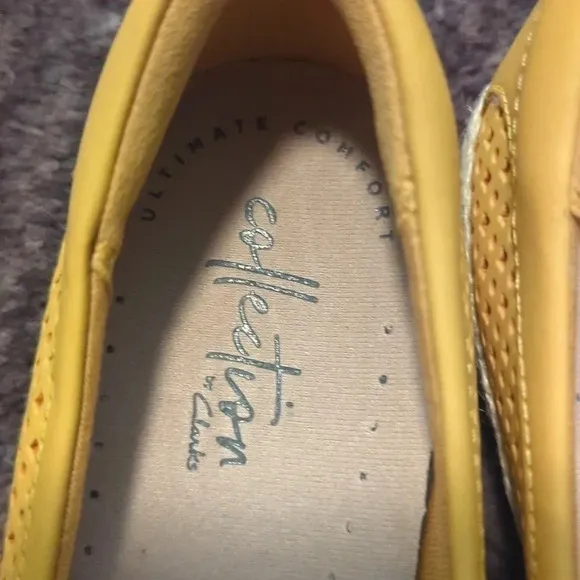 Clark's perforated leather espadrilles yellow