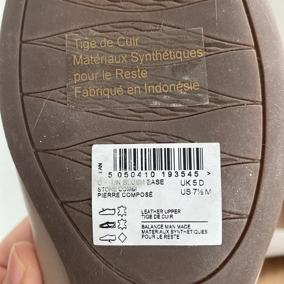 Clarks Unstructured Leather Taupe &amp; Snakeskin Loafer Shoes, EUC, Women’s 7.5 M