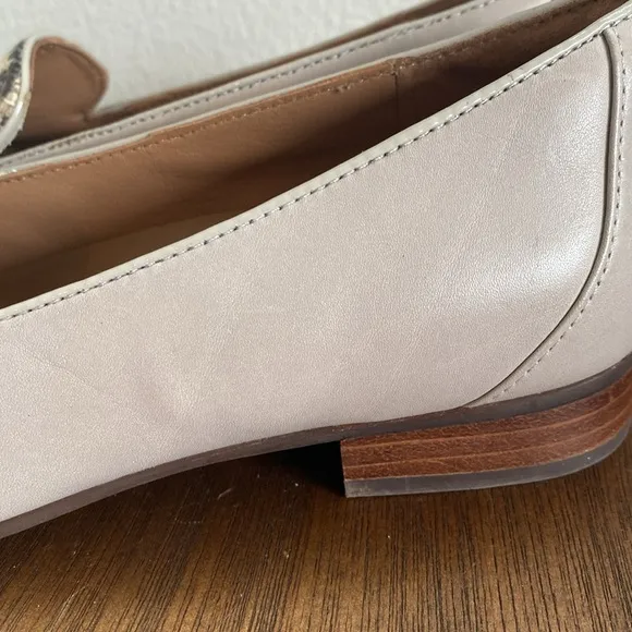 Clarks Unstructured Leather Taupe &amp; Snakeskin Loafer Shoes, EUC, Women’s 7.5 M
