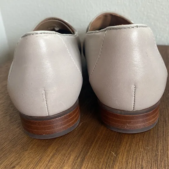 Clarks Unstructured Leather Taupe &amp; Snakeskin Loafer Shoes, EUC, Women’s 7.5 M