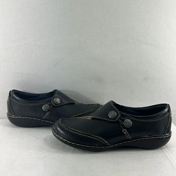 Clarks Ashland Lane Flats Navy Marine Size 5.5 M