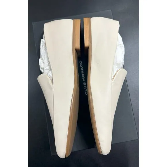 Club Monaco NIB Sofii Leather Loafer‎ Flats in Bone Size EU 37 / US 7 MSRP $179