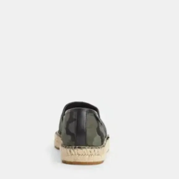 Coach Canvas Camouflage Green Slip On Espadrille Shoe Men's Size US 9 New In Box