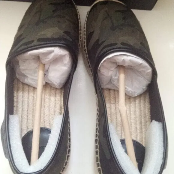 Coach Canvas Camouflage Green Slip On Espadrille Shoe Men's Size US 9 New In Box