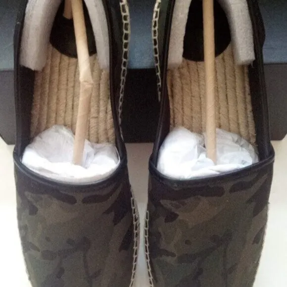 Coach Canvas Camouflage Green Slip On Espadrille Shoe Men's Size US 9 New In Box