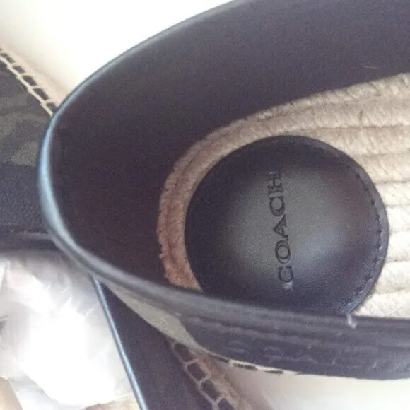 Coach Canvas Camouflage Green Slip On Espadrille Shoe Men's Size US 9 New In Box