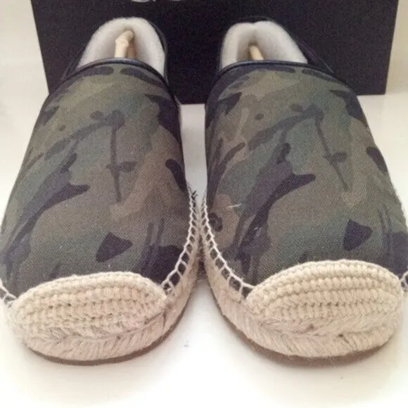 Coach Canvas Camouflage Green Slip On Espadrille Shoe Men's Size US 9 New In Box
