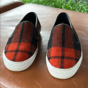 Coach Chrissy women’s plaid slip on loafers size 6.5