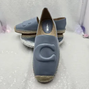 Coach Cruz Leather Espadrille Blue Slip-on Flats Women's sz 10