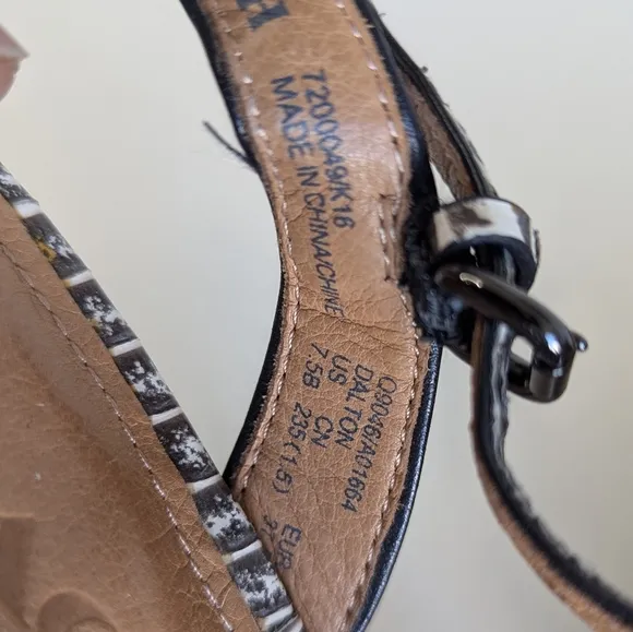 Coach Dalton Snakeskin Leather Braided Espadrille Wedge Strappy Sandal sz 7½
