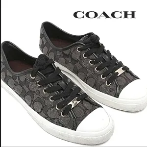 COACH Empire Outline C/Nap Signature Logo Lace Up CC Sneakers EUC