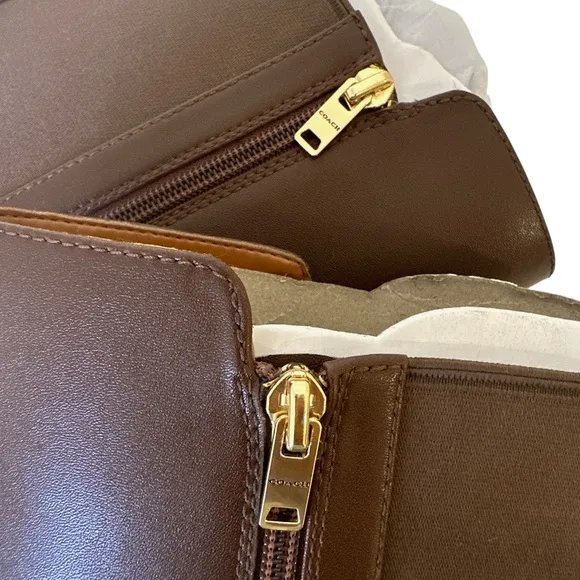 COACH Farrah Wide-Calf Logo Buckle Riding Boots NEW