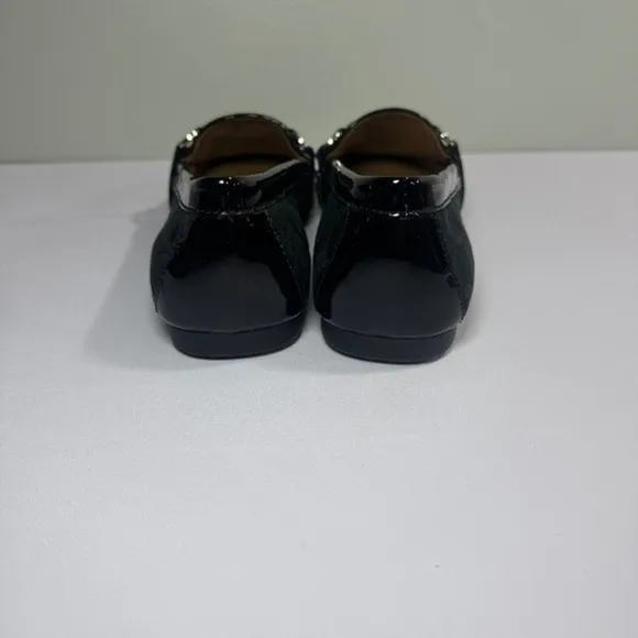Coach Felicia Black Loafers Signature Jacquard Slip On Flats Shoes With Box 8.5