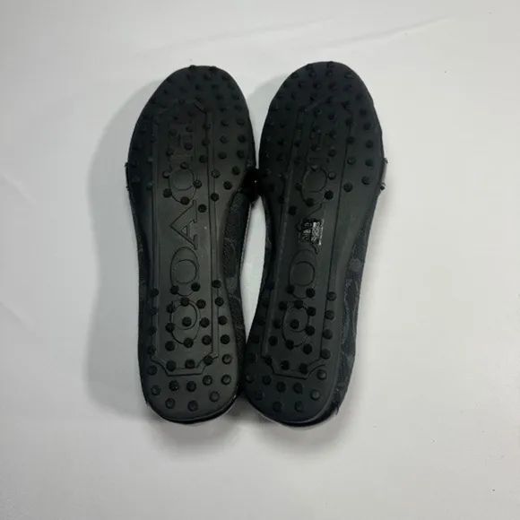 Coach Felicia Black Loafers Signature Jacquard Slip On Flats Shoes With Box 8.5