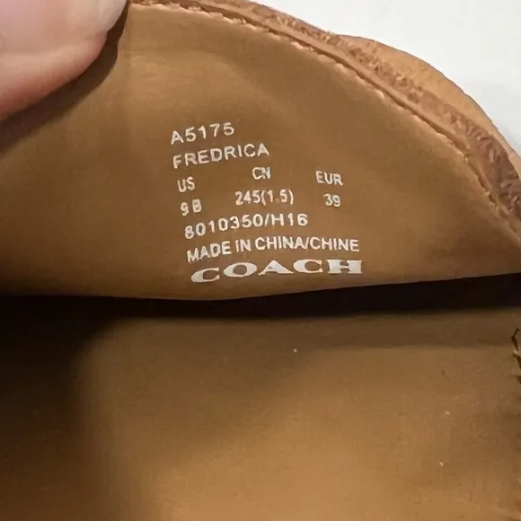 Coach Fredrica Leather Loafers Brown Size 9 B Style A5175