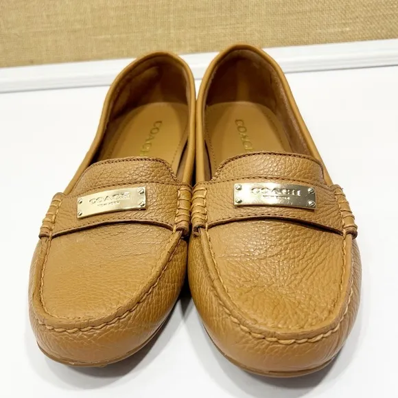 Coach Fredrica Leather Loafers Brown Size 9 B Style A5175