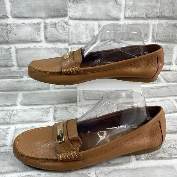 Coach Fredrica Women's Size 10 B Brown Pebbled Leather Driver Comfort Loafers