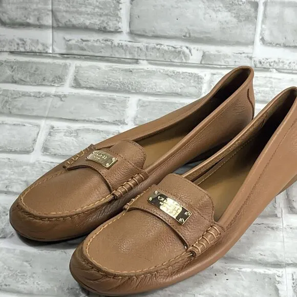 Coach Fredrica Women's Size 10 B Brown Pebbled Leather Driver Comfort Loafers