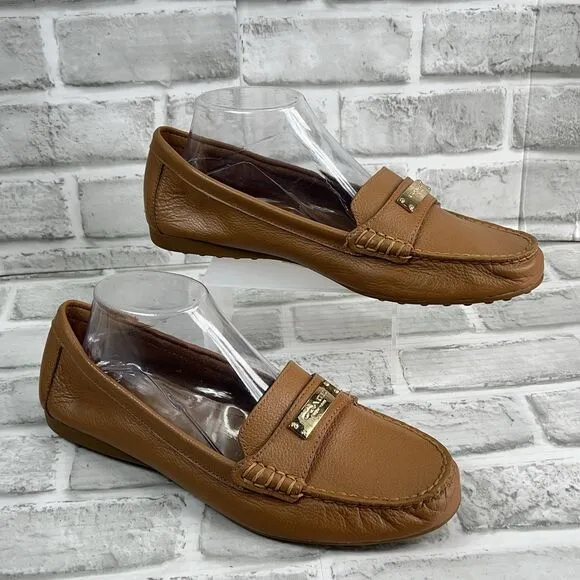 Coach Fredrica Women's Size 10 B Brown Pebbled Leather Driver Comfort Loafers