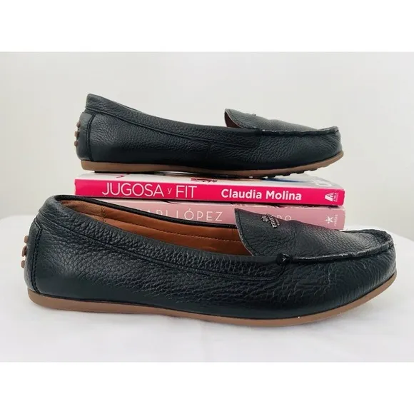 COACH‎ Marley Driver Black Pebbled Leather Slip On Loafers G2687 Womens Size 7B