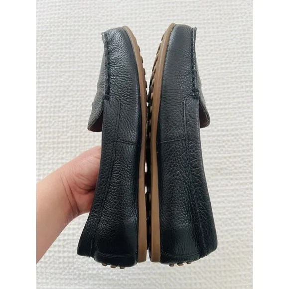 COACH‎ Marley Driver Black Pebbled Leather Slip On Loafers G2687 Womens Size 7B