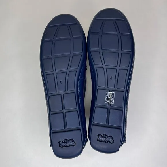 COACH Marley Driver Blue Slip On Loafers Flats‎ Pebbled Leather G4835 Size 8B US